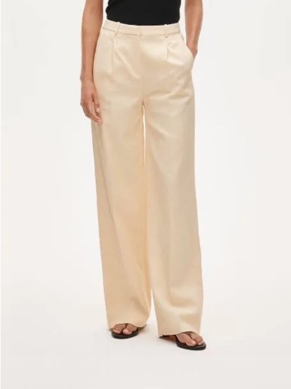 Jcrew NWT 0p linen pants wide leg candle light color